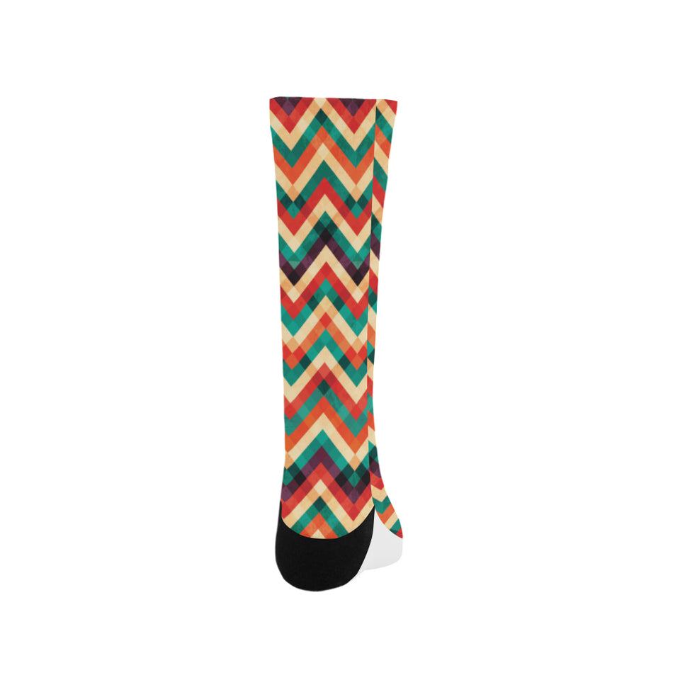 zigzag  chevron colorful pattern Crew Socks