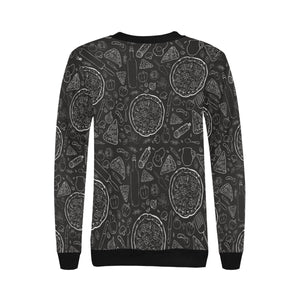 Pizza pattern Women's Crew Neck Sweatshirt