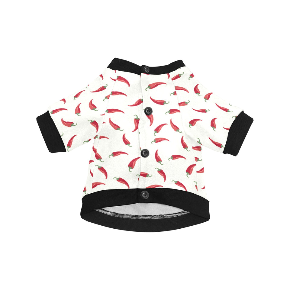 Chili peppers pattern All Over Print Pet Dog Round Neck Fuzzy Shirt