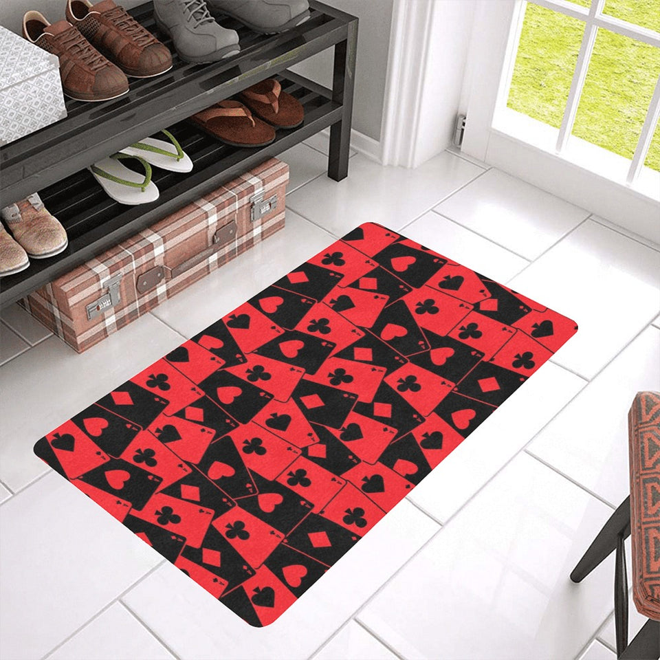 Casino Cards Suits Pattern Print Design 02 Doormat