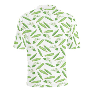 Green Peas Pattern Print Design 04 Men's All Over Print Polo Shirt