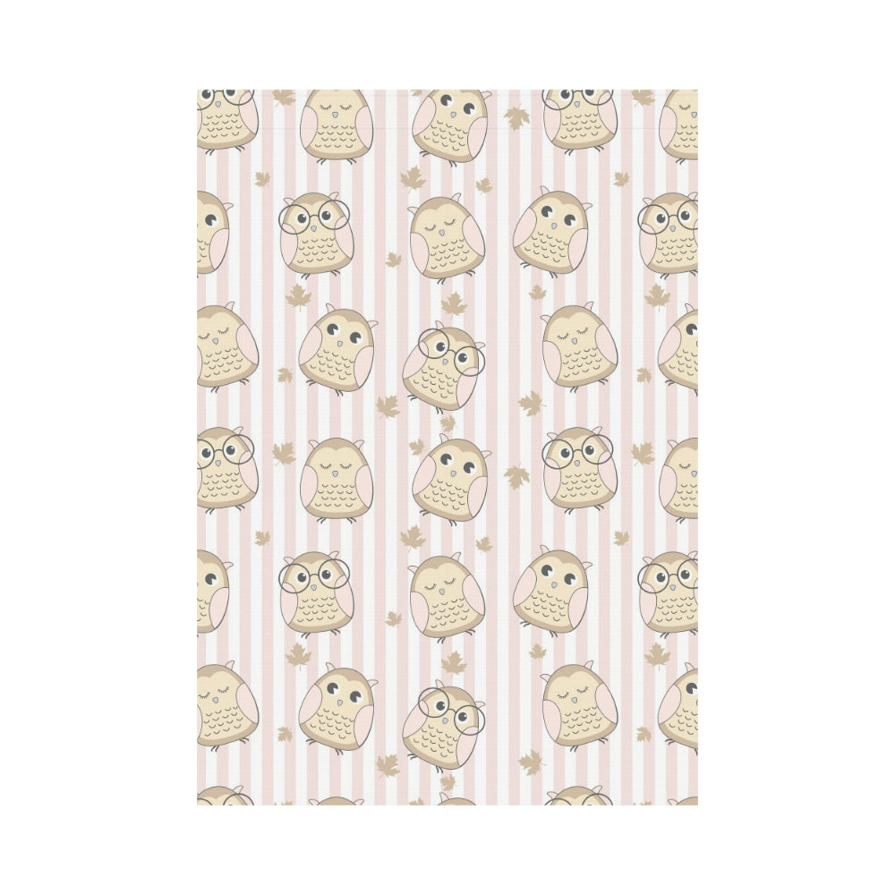 cute owl leaf House Flag Garden Flag