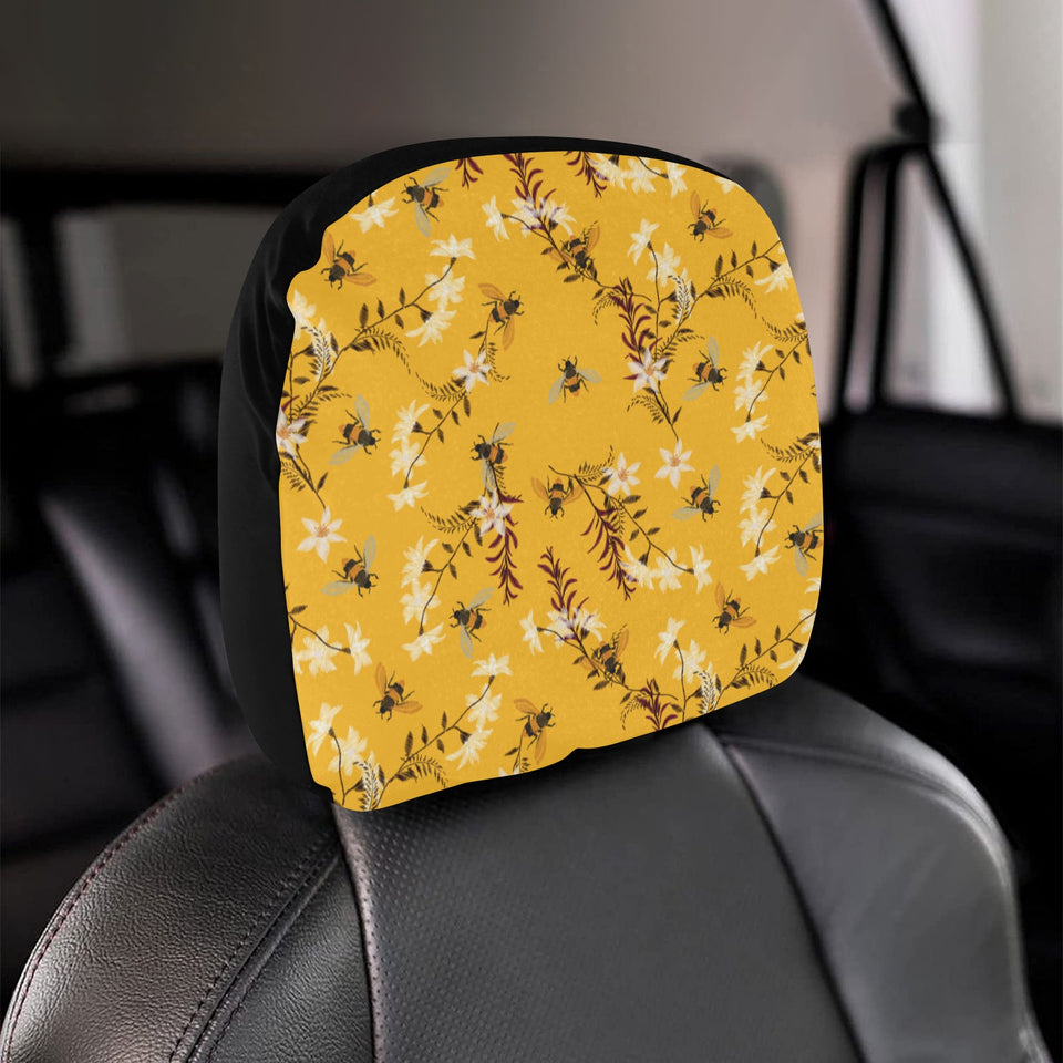Bee flower pattern Car Headrest Cover