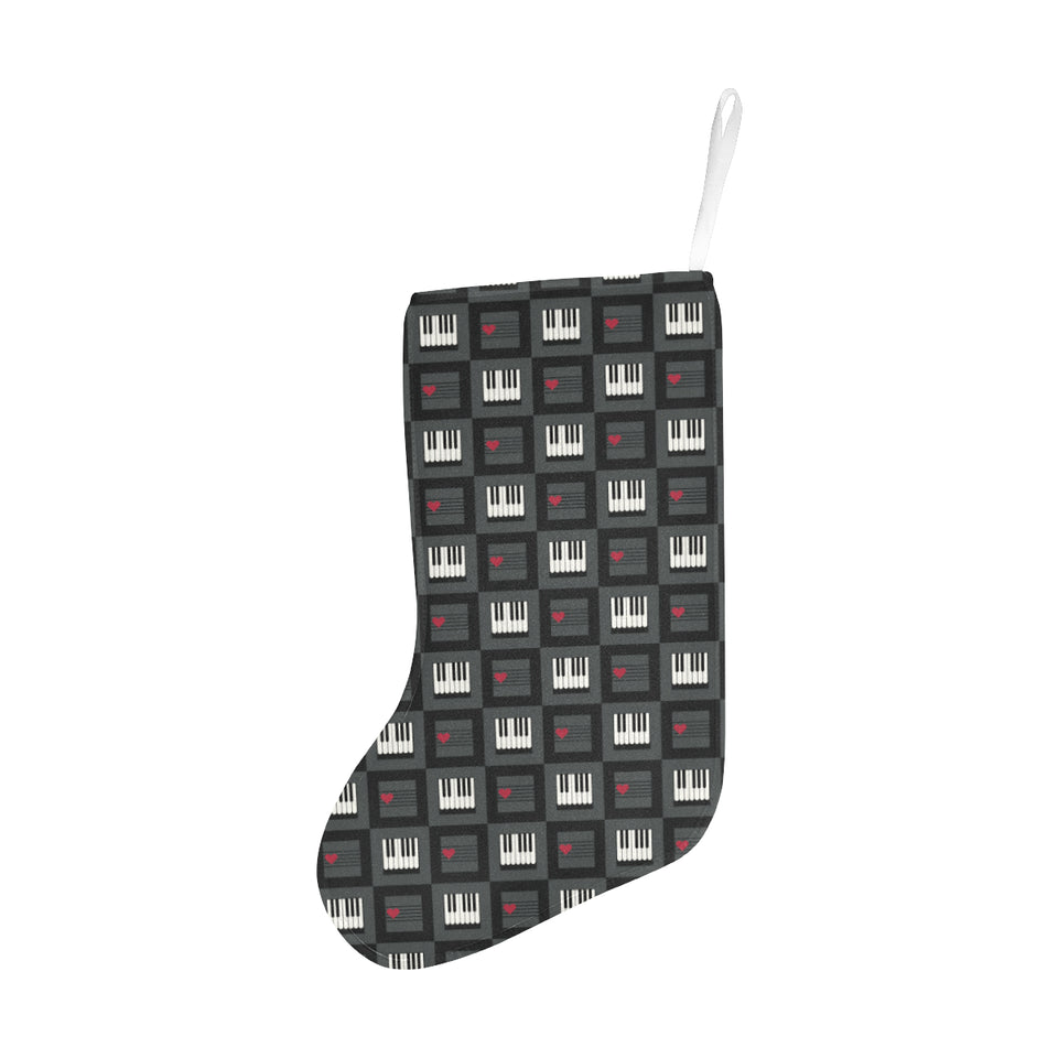 Piano Pattern Print Design 05 Christmas Stocking
