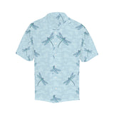 Dragonfly pattern blue background Men's All Over Print Hawaiian Shirt