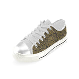 Snake skin pattern Women's Low Top Canvas Shoes White
