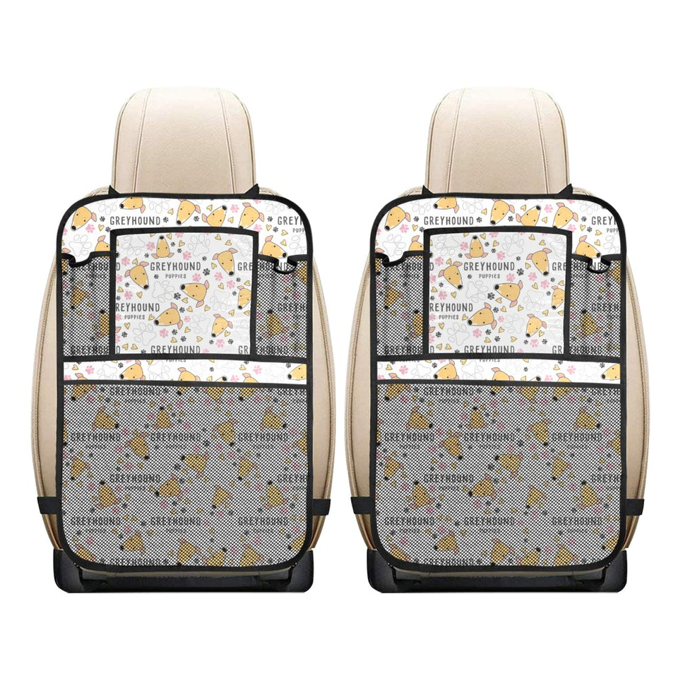 Greyhound Pattern Print Design 03 Car Seat Back Organizer