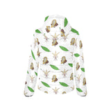 Color hand drawn cacao pattern Women's Padded Hooded Jacket