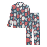 dragon fruits dark blue background Men's Long Pajama Set