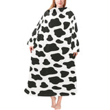 Cow skin pattern Blanket Robe with Sleeves