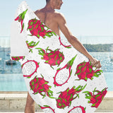 dragon fruits white background Beach Towel