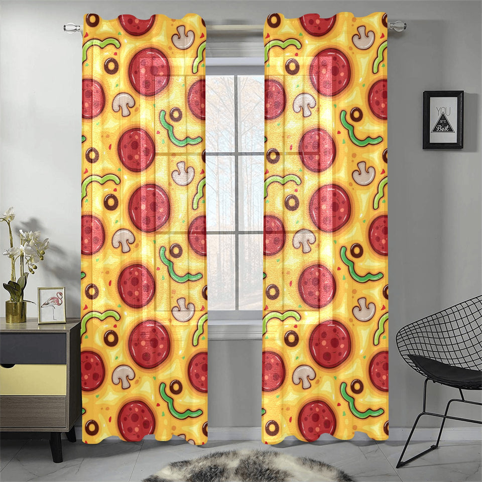 Pizza texture pattern Gauze Curtain