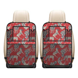 Zebra abstract red background Car Seat Back Organizer