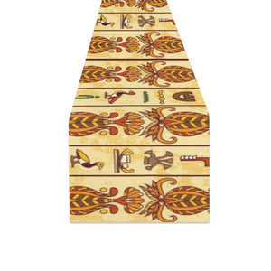 Egypt Hieroglyphics Pattern Print Design 04 Table Runner