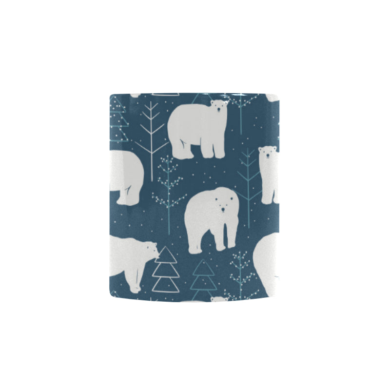 polar bear mother her child pattern Morphing Mug Heat Changing Mug