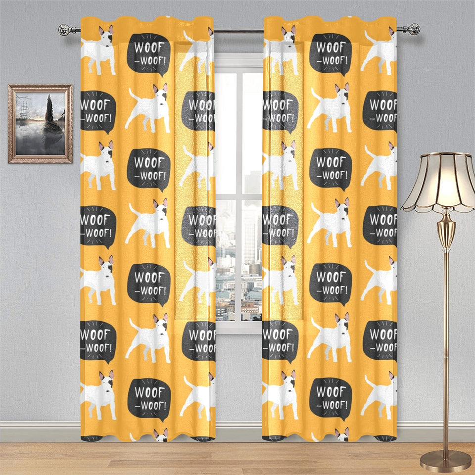 Bull Terrier Pattern Print Design 03 Gauze Curtain