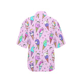 Cute ice cream cone animal pattern Women's All Over Print Hawaiian Shirt
