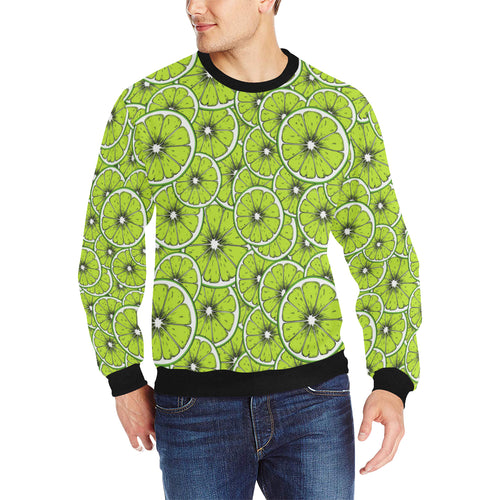 Slices of Lime design pattern Men's Crew Neck Sweatshirt