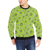 Slices of Lime design pattern Men's Crew Neck Sweatshirt