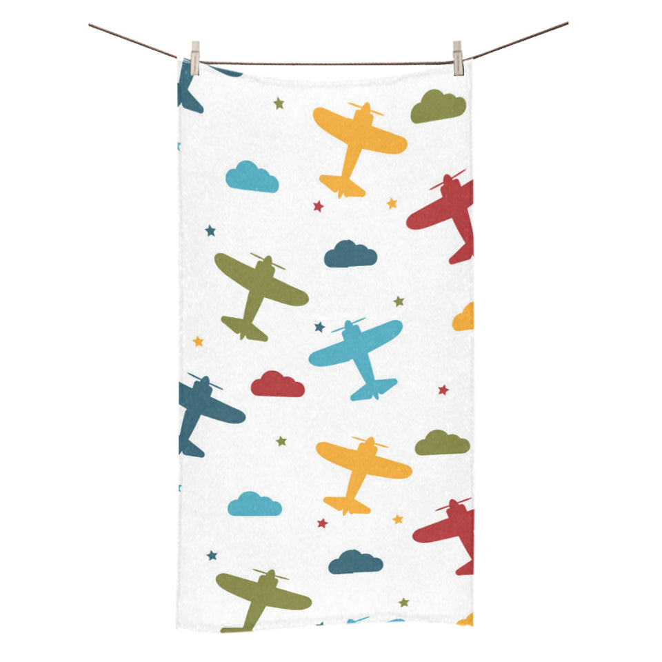 Airplane star cloud colorful Bath Towel