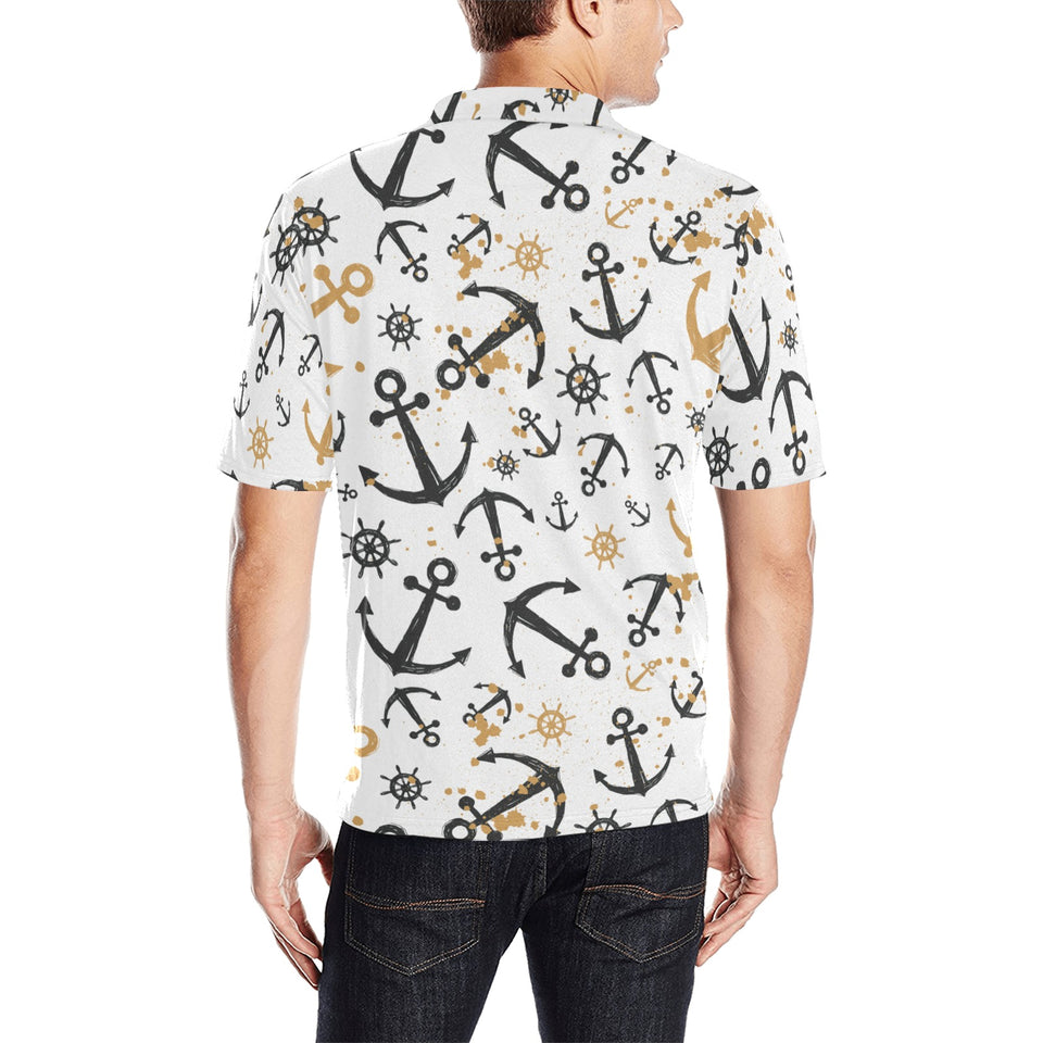 Anchors Rudders pattern Men's All Over Print Polo Shirt