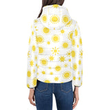 Sun pattern Women's Padded Hooded Jacket