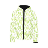 Green Peas Pattern Print Design 03 Kids' Boys' Girls' Padded Hooded Jacket