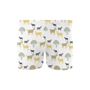 Silhouettes of goat and tree pattern Men's Swimming Trunks
