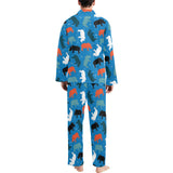Colorful rhino pattern Men's Long Pajama Set