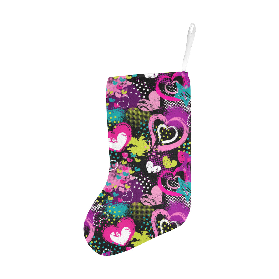 heart dot wave star creative design pattern Christmas Stocking