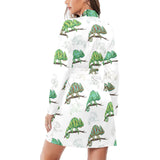 Chameleon lizard pattern Women's Long Sleeve Belted Night Robe