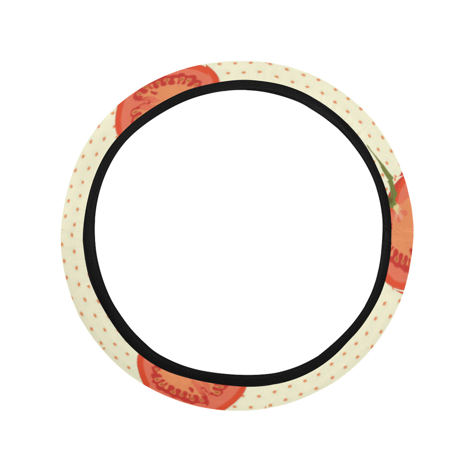 Tomato dot background Car Steering Wheel Cover