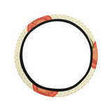 Tomato dot background Car Steering Wheel Cover