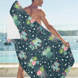 Cactus glass terrarium pattern Beach Towel