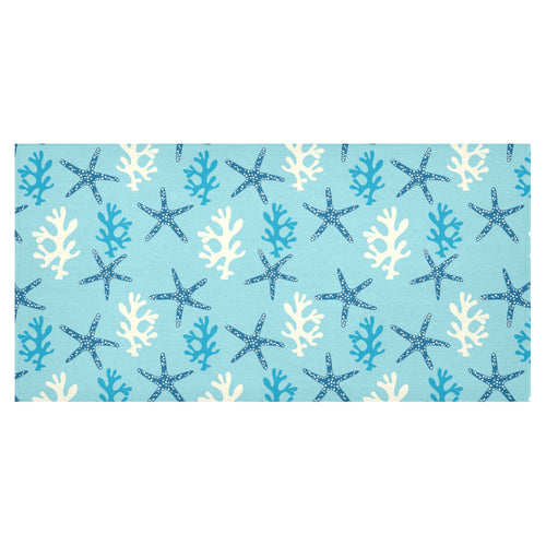 Blue starfish coral reef pattern Tablecloth
