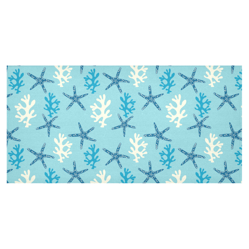 Blue starfish coral reef pattern Tablecloth