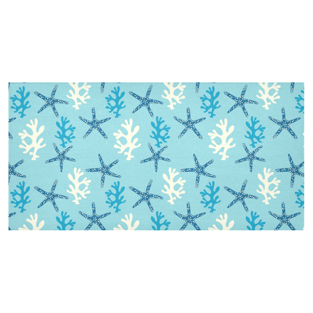 Blue starfish coral reef pattern Tablecloth