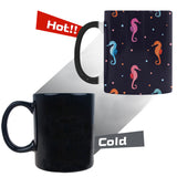 Watercolor colorful seahorse pattern Morphing Mug Heat Changing Mug