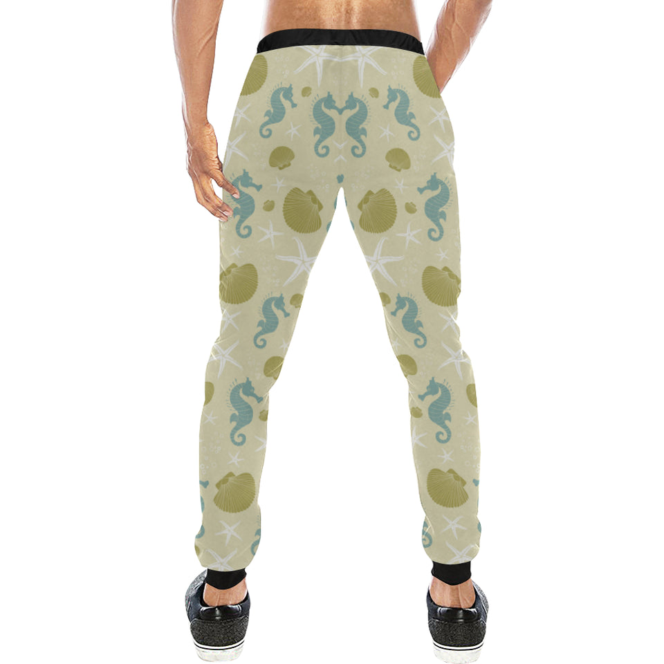 Seahorse shell starfish pattern background Unisex Casual Sweatpants