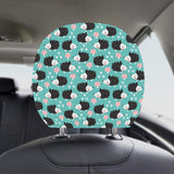 Hedgehog Pattern Print Design 03 Car Headrest Cover