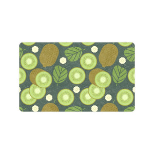 Whole sliced kiwi leave and flower Doormat
