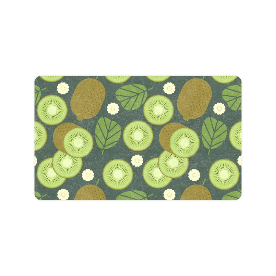 Whole sliced kiwi leave and flower Doormat