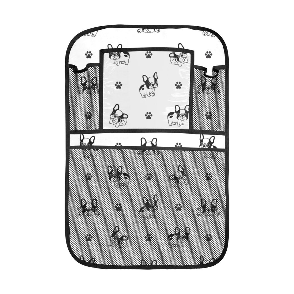 Cute french bulldog paw pattern Car Seat Back Organizer
