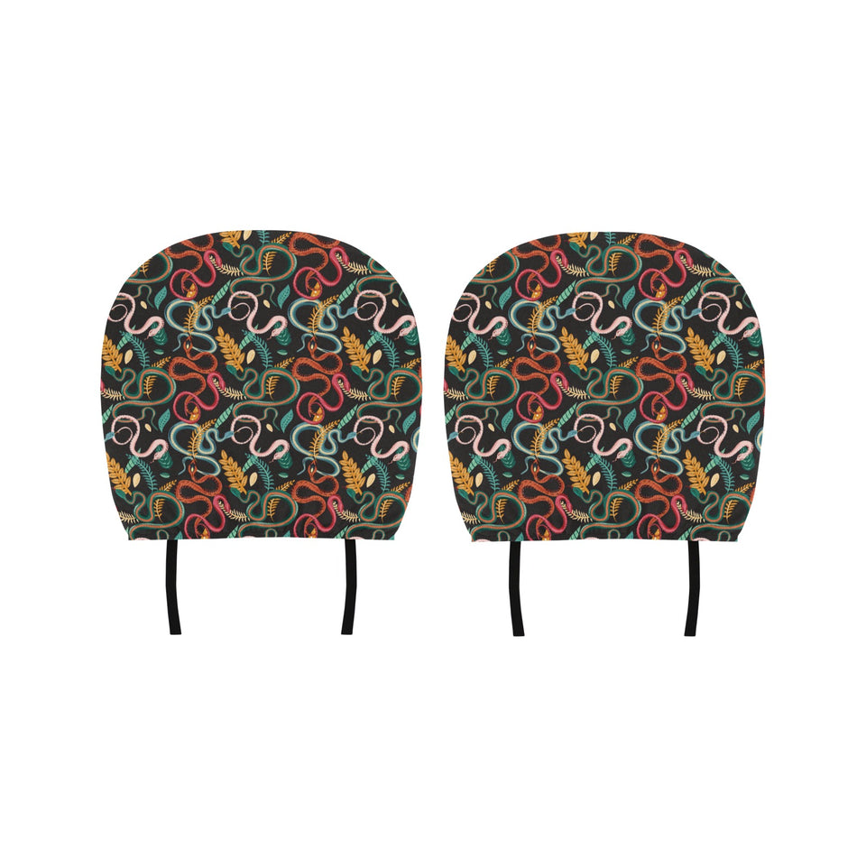 Colorful snake plant pattern Car Headrest Cover