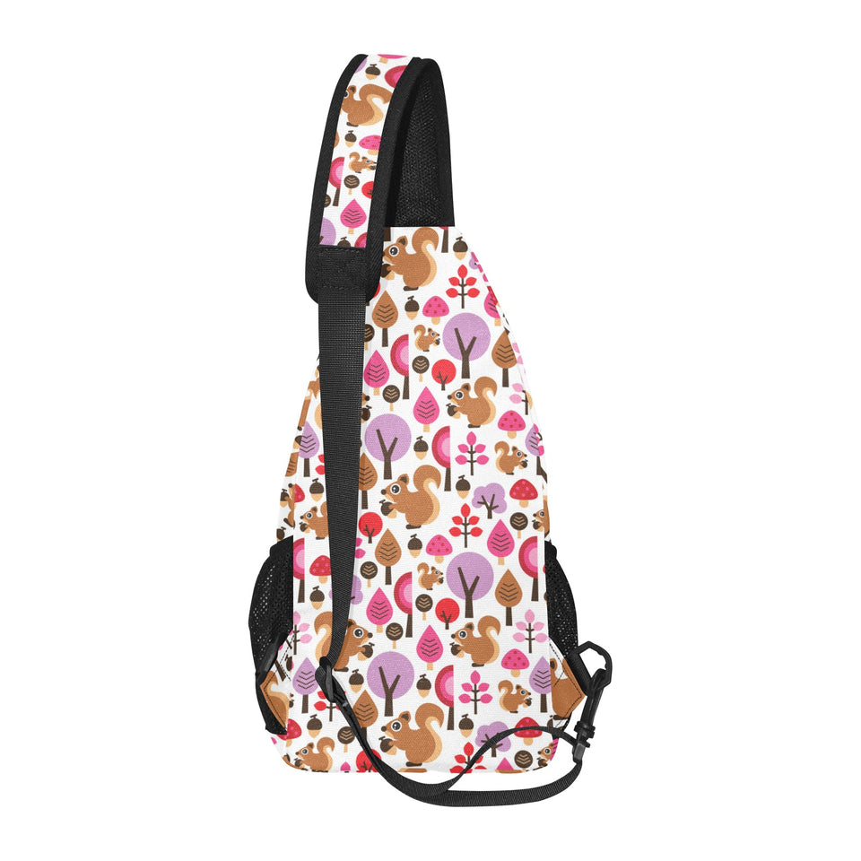 Squirrel Pattern Print Design 02 All Over Print Chest Bag