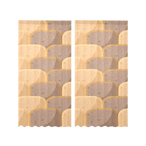 Bread Toast Pattern Print Design 04 Gauze Curtain