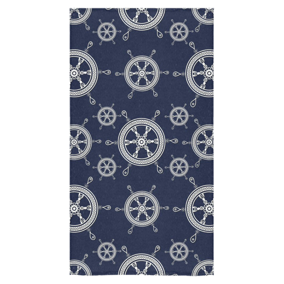 nautical steering wheel design pattern Bath Towel