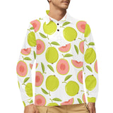 Guava pattern Men's Long Sleeve Polo Shirt