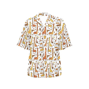 Giraffe Pattern Print Design 04 Women's All Over Print Hawaiian Shirt