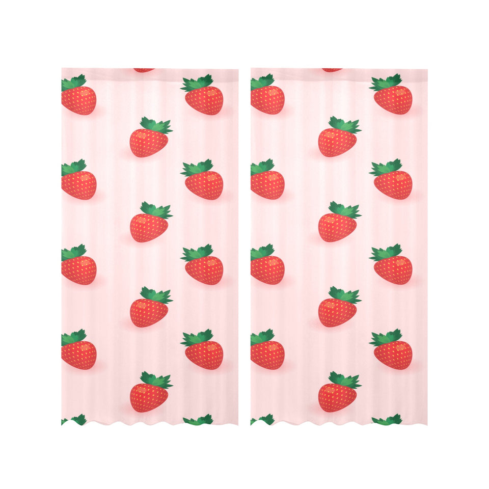 Strawberry beautiful pattern Gauze Curtain